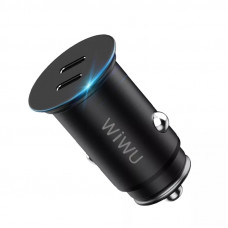 Wiwu Dual Type-C Quick Charge Car Charger 40W Black (PC400)